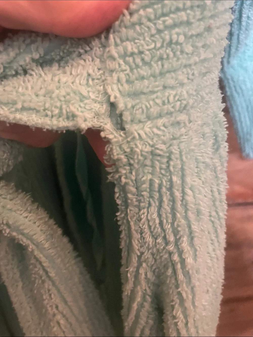 Vintage** delicates Minty Aqua Plush Bathrobe with Belt